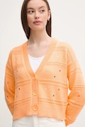 United Colors of Benetton cardigan din bumbac femei, culoarea portocaliu, 10C1E604W