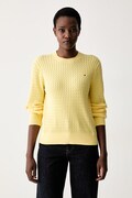 Tommy Hilfiger pulover pentru femei din bumbac galben WW0WW44993