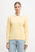 Bombažen pulover Tommy Hilfiger rumena barva, WW0WW44993