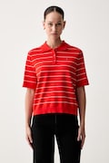 Tommy Hilfiger πουλόβερ γυναικείο βαμβακερό κόκκινο WW0WW44993