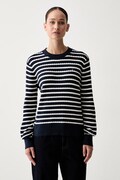 Tommy Hilfiger πουλόβερ γυναικείο βαμβακερό σκούρο μπλε WW0WW44993
