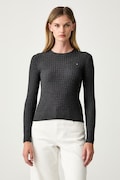 Tommy Hilfiger sweter damski bawełniany szary WW0WW44993