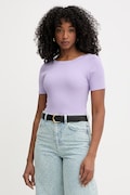 Morgan sweter z krótkim rękawem damski z wiskozy MPIO fioletowy MPIO