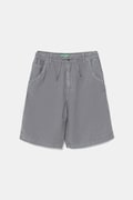 United Colors of Benetton pantaloni scurți din amestec de in pentru copii culoarea gri, talie reglabilă, 41DAC9043