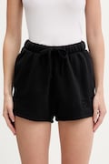 IRO szorty bawełniane damskie kolor czarny z aplikacją high waist WF30OCRESIA