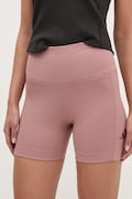 Шорти adidas ALL SZN RIB жіночі колір рожевий однотонні висока посадка JJ1232