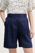 United Colors of Benetton Šortky dámske ľanové tmavomodré high waist 4AGHD901V