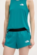 The North Face pantaloni scurți sport Breeze femei, culoarea verde, cu imprimeu, high waist, NF0A8BNX6GO1