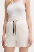 BOSS szorty lounge damskie kolor beżowy gładkie medium waist 50539981