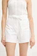 Guess pantaloni scurți VALENTINA femei, culoarea alb, uni, high waist, W5GD0I WH9Y2