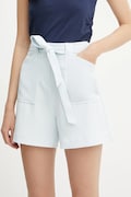 Guess pantaloni scurți VALENTINA femei, uni, high waist, W5GD0I WH9Y2