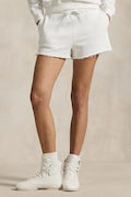 Šortky biela farba, jednofarebné, stredne vysoký pás, 211965103