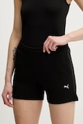 Puma szorty bawełniane damskie kolor czarny gładkie high waist 685020