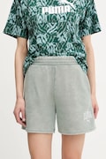 Puma szorty damskie kolor zielony z nadrukiem high waist 685035