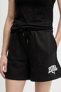 Puma szorty damskie kolor czarny z nadrukiem high waist 685038