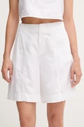 Λινό σορτς Calvin Klein Jeans χρώμα: άσπρο, J20J225219