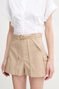 Marciano Guess szorty bawełniane CINDY damskie kolor beżowy gładkie high waist 5GGD25 7293A