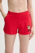 Moschino Underwear szorty damskie kolor czerwony z nadrukiem high waist 6801.4409