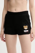 Moschino Underwear szorty damskie kolor czarny z nadrukiem high waist 6801.4409