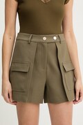 Morgan elegantní šortky dámské s viskózou SHONAU zelené high waist