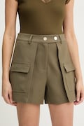Morgan elegantní šortky dámské s viskózou SHONAU zelené high waist