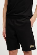 Bavlnené šortky EA7 Emporio Armani pánske, čierna farba, PJVRZ.8NPS65