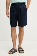 United Colors of Benetton šortky pánske ľanové tmavomodré regular waist 4AGHU900Z