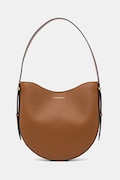 Δερμάτινη τσάντα Victoria Beckham χρώμα: καφέ, B125AAC006190A