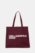 Karl Lagerfeld Jeans torebka bawełniana kolor bordowy A1W50002