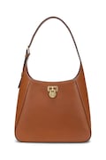 Δερμάτινη τσάντα Lauren Ralph Lauren χρώμα: καφέ, 431956790