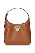Usnjena torbica Lauren Ralph Lauren rjava barva, 431966750