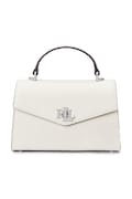 Usnjena torbica Lauren Ralph Lauren bela barva, 431966765