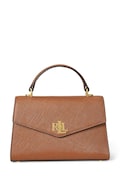 Usnjena torbica Lauren Ralph Lauren rjava barva, 431966765