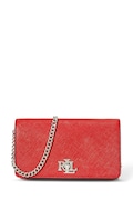 Kožená kabelka Lauren Ralph Lauren oranžová barva, 432966784