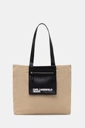 Karl Lagerfeld Jeans shopperka damska bawełniana beżowa A2W50004