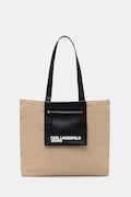 Karl Lagerfeld Jeans shopperka damska bawełniana beżowa A2W50004