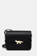 Maison Kitsuné torebka skórzana Edie Large kolor czarny OW05171LR0001