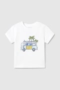 Mayoral t-shirt bawełniany dziecięcy kolor biały z nadrukiem 1063