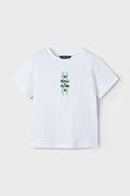 Mayoral t-shirt bawełniany dziecięcy kolor biały z nadrukiem 3039