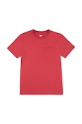 Levi's t-shirt bawełniany dziecięcy SUNSET POCKET TEE kolor czerwony gładki 9EM359