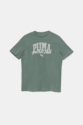 Детска памучна тениска Puma CLASS Graphic Tee в зелено с принт 685814