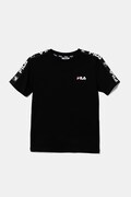 Otroška bombažna kratka majica Fila IDELBERG črna barva, FAT0672