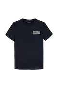 Tommy Hilfiger t-shirt bawełniany dziecięcy kolor granatowy z nadrukiem KB0KB09537