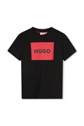HUGO tricou de bumbac pentru copii culoarea negru, cu imprimeu, G00334