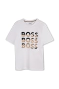 BOSS tricou de bumbac pentru copii culoarea alb, cu imprimeu, J52038