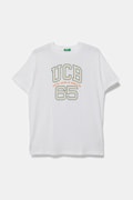 Дитяча бавовняна футболка United Colors of Benetton колір білий з принтом 3I1XC10OO