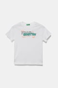 Дитяча бавовняна футболка United Colors of Benetton колір білий з принтом 3I1XG10JO