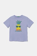 United Colors of Benetton tricou de bumbac pentru copii culoarea violet, cu imprimeu, 3I1XG10JM