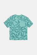 United Colors of Benetton t-shirt bawełniany dziecięcy kolor turkusowy wzorzysty 3PDQC10PA