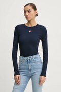 Tommy Jeans longsleeve femei, culoarea albastru marin, DW0DW20178